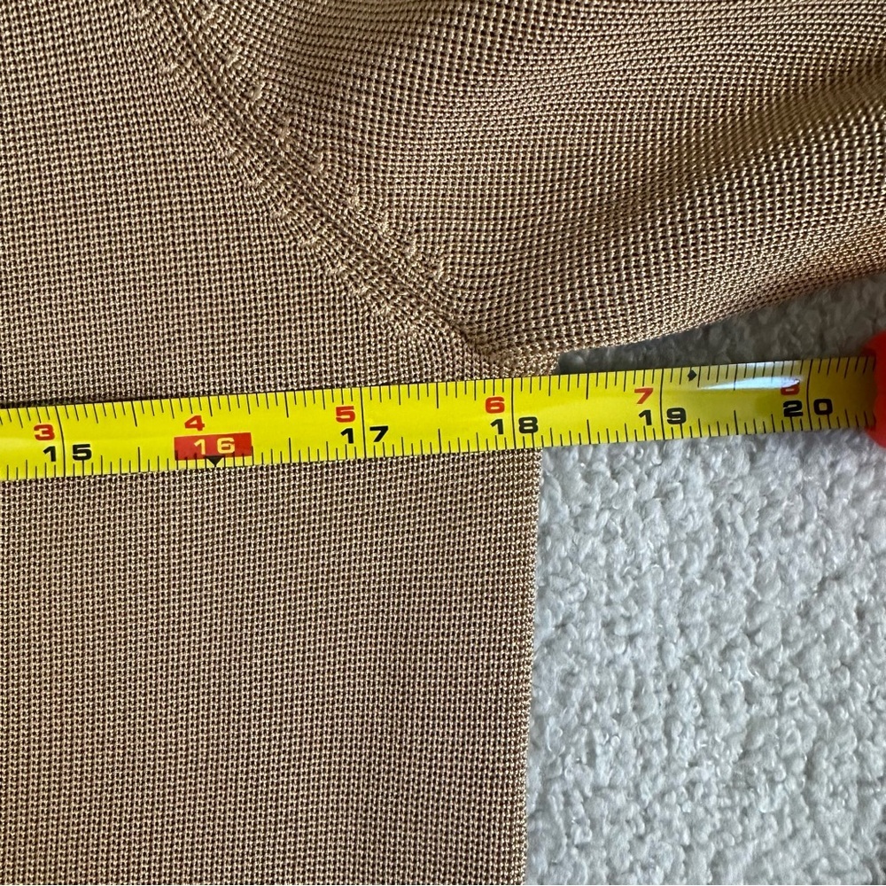 Vintage 100% Silk Dana Buchman Fine Knit Textured Gold Zip Up Cardigan, Size M - Picture 6 of 7